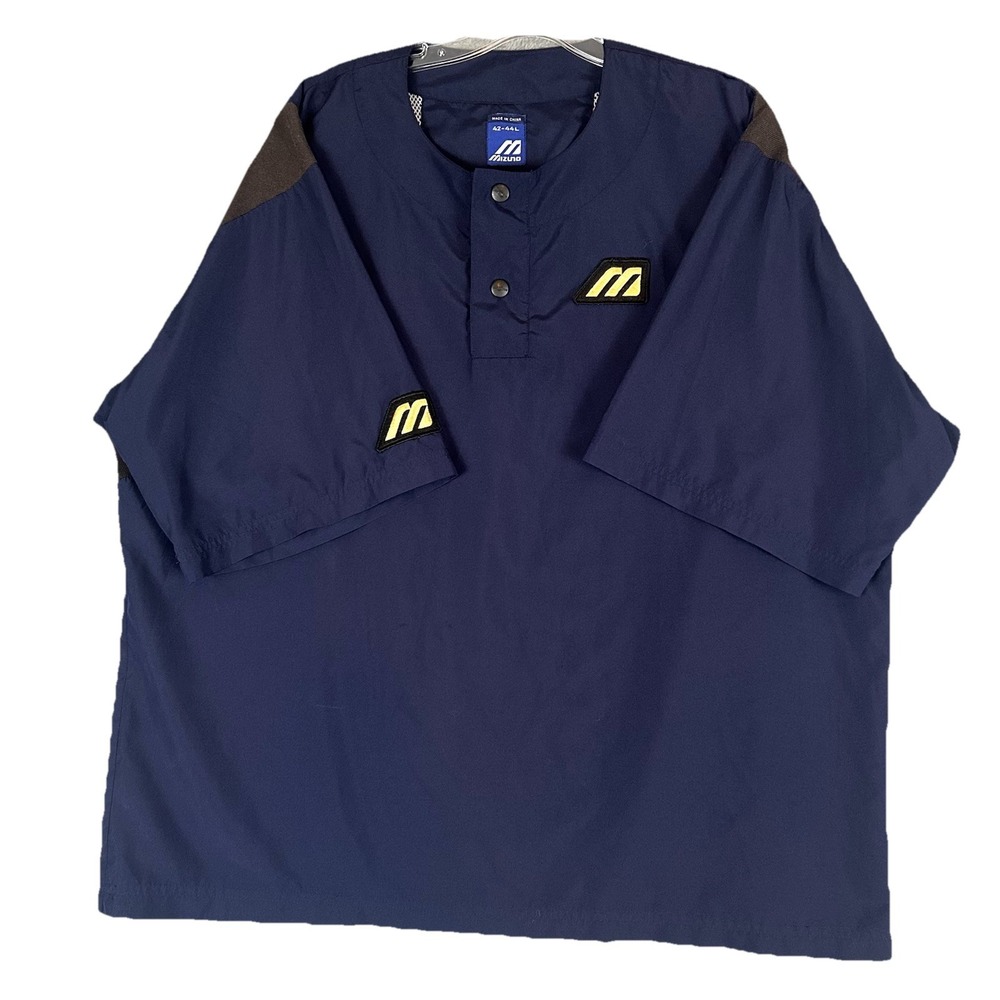 Mizuno Men's Vented Fishing Snap On Short Sleeve Shirt Blue Size LRG